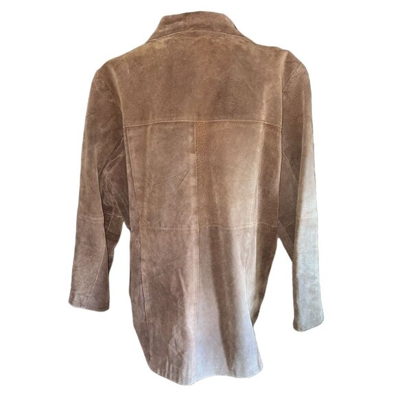 Vintage Style Beige Leather Jacket 2X By Beware - Picture 7 of 8